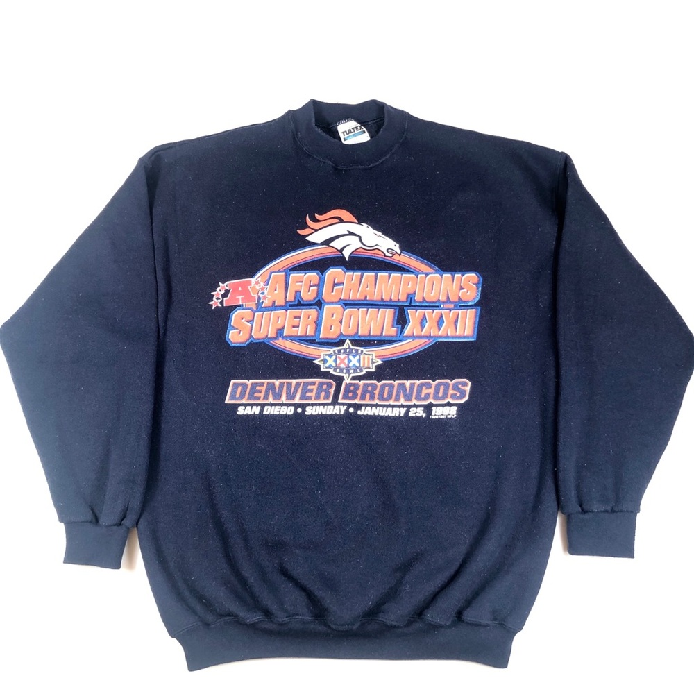 1998 Superbowl Champs Bronco Navy Blue Crewneck